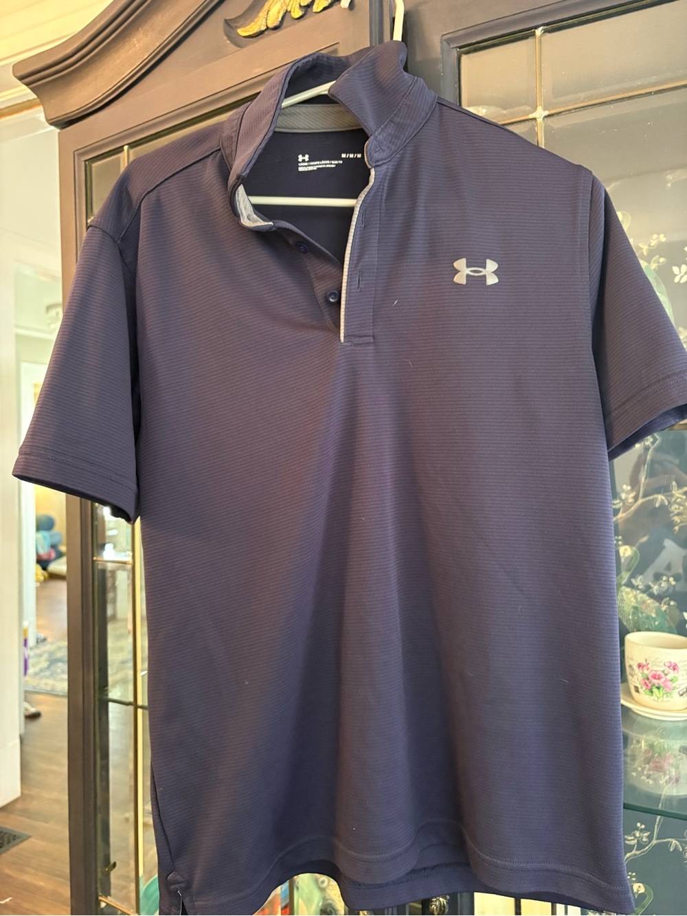 Under Armour Men’s Dark Navy Polo with Silver Logo